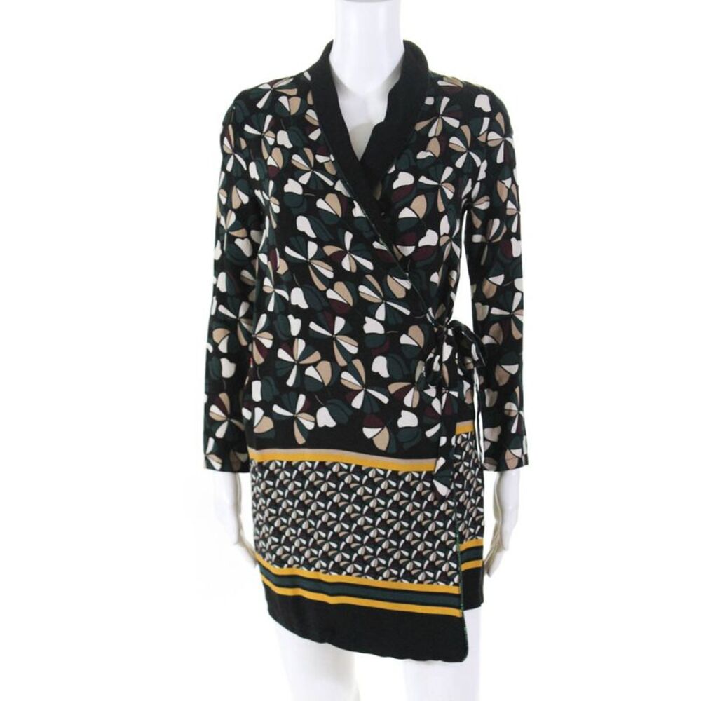 Deby Debo Womens Ophelia Printed Wrap Dress Black Size Extra Small 11214379